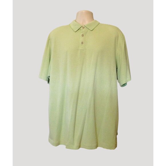 Tommy Bahama Other - Tommy Bahama Polo Shirt Mens XL Green Striped Lightweight Modal/Polyester Blend